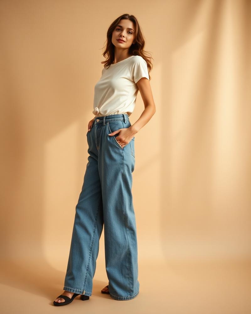 Sable Wide-Leg Denim